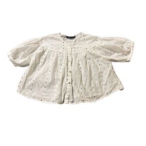 White short sleeve blouse.wt1902